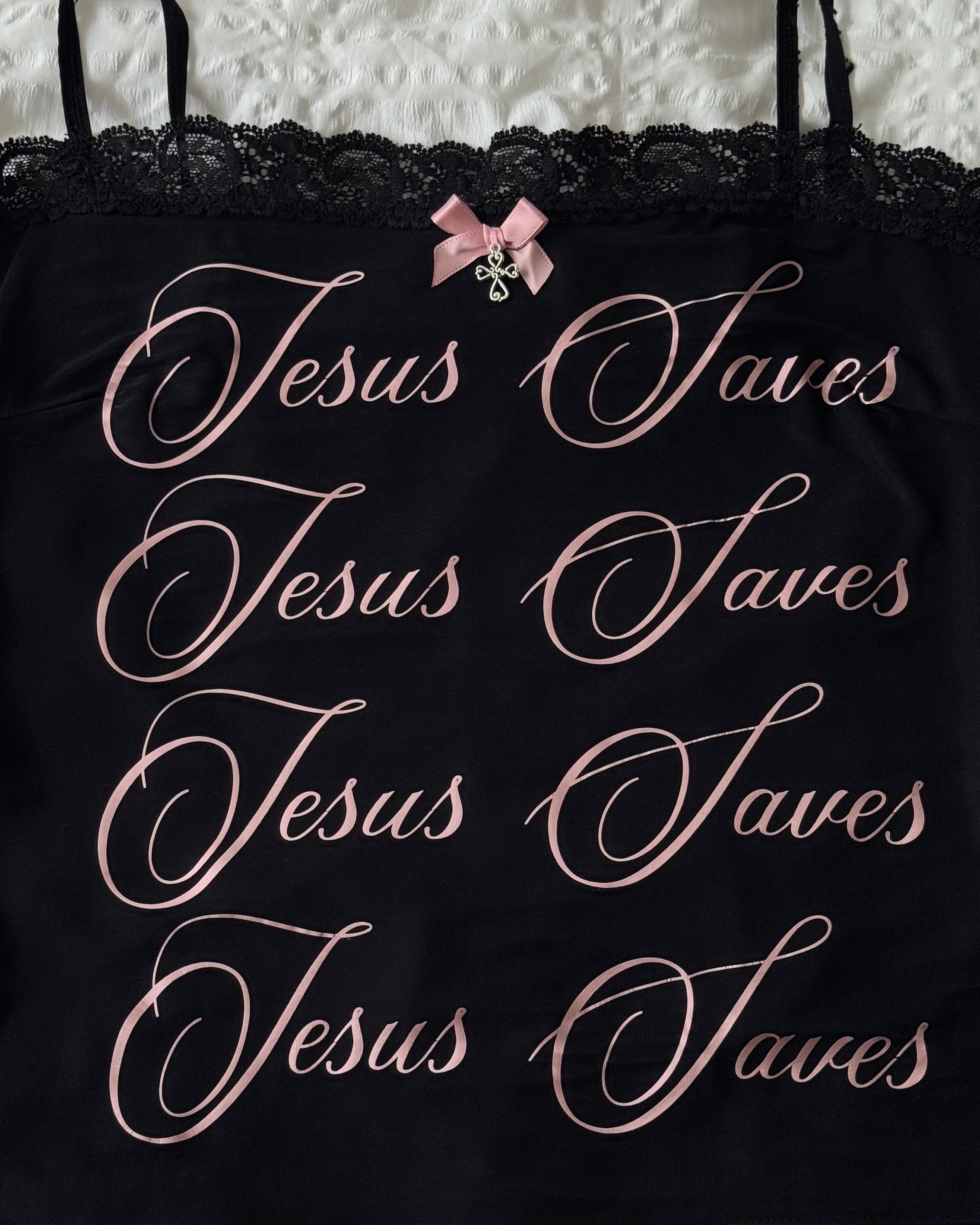 Jesus Saves Lace Top