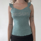 RT008 — Jesus Rhinestone Top