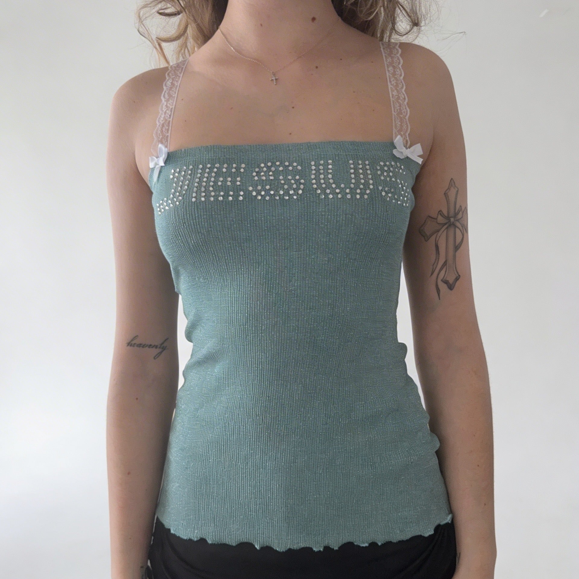 Jesus Rhinestones Top