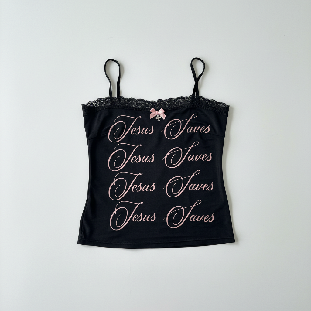 Jesus Saves Lace Top